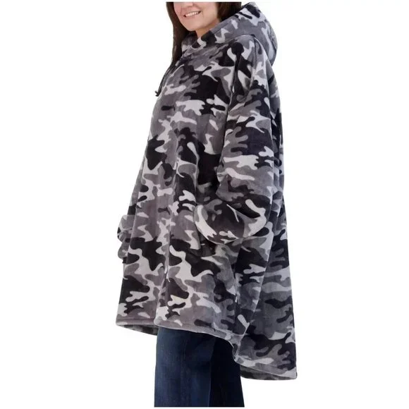 The Wayy Big Hoodie Women's Camo Sherpa Lined Oversized Sweatshirt JCK140 - Picture 2 of 8